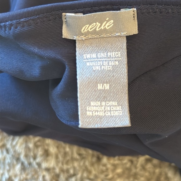 Aerie Maillot De Bain Navy Lace Up Deep Plunge Front One Piece size M - Picture 4 of 13